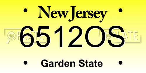 6512OS New Jersey License Plate