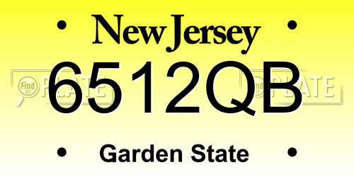 6512QB New Jersey License Plate