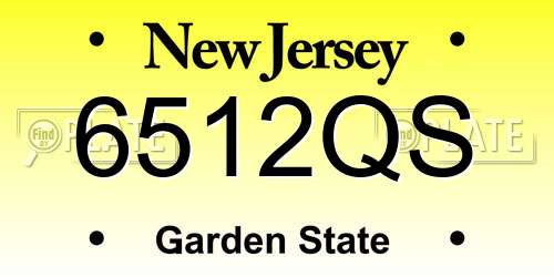 6512QS New Jersey License Plate