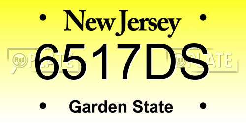 6517DS New Jersey License Plate