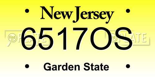 6517OS New Jersey License Plate