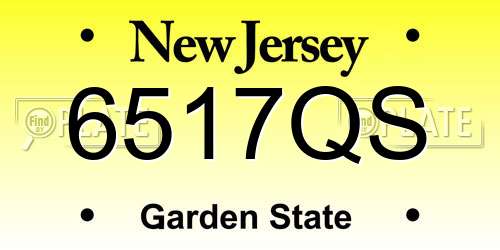 6517QS New Jersey License Plate