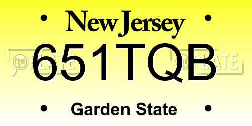 651TQB New Jersey License Plate