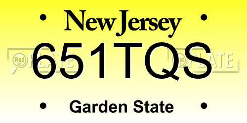 651TQS New Jersey License Plate
