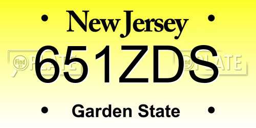 651ZDS New Jersey License Plate