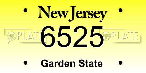 6525 New Jersey License Plate