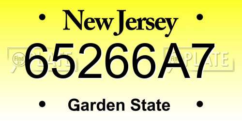 65266A7 New Jersey License Plate