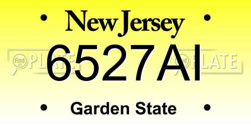 6527AI New Jersey License Plate