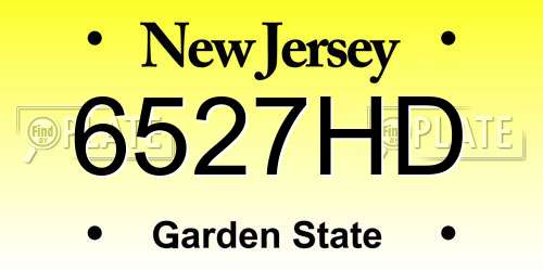 6527HD New Jersey License Plate