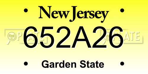 652A26 New Jersey License Plate