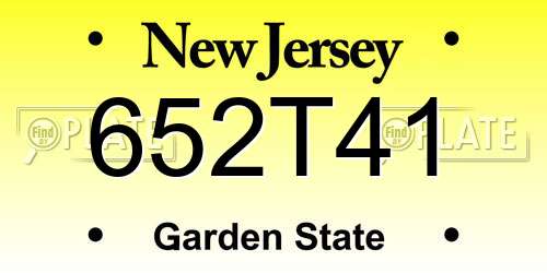 652T41 New Jersey License Plate