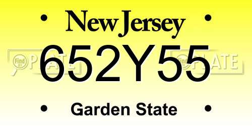 652Y55 New Jersey License Plate