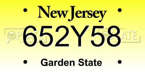652Y58 New Jersey License Plate