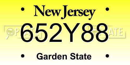 652Y88 New Jersey License Plate
