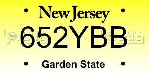 652YBB New Jersey License Plate