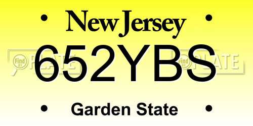 652YBS New Jersey License Plate