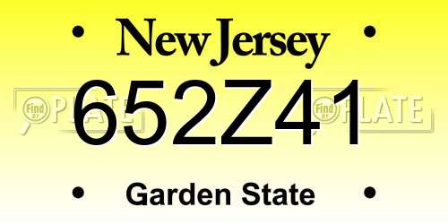 652Z41 New Jersey License Plate