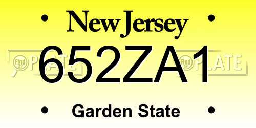 652ZA1 New Jersey License Plate