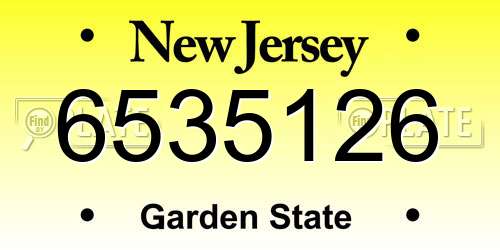 6535126 New Jersey License Plate