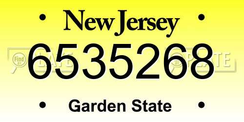 6535268 New Jersey License Plate