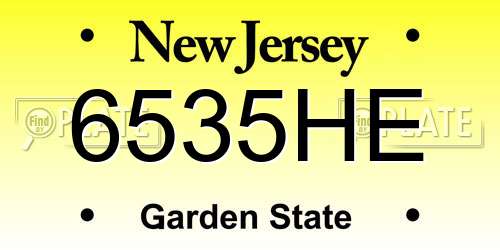 6535HE New Jersey License Plate