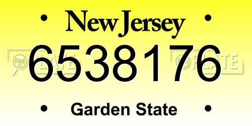 6538176 New Jersey License Plate