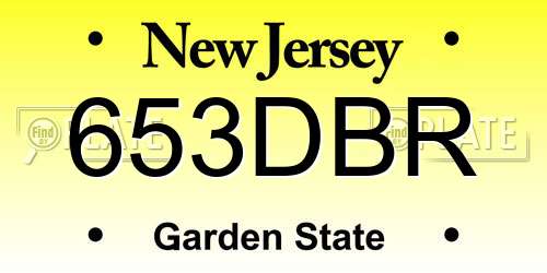 653DBR New Jersey License Plate