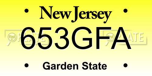 653GFA New Jersey License Plate