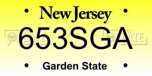 653SGA New Jersey License Plate