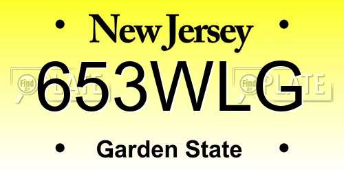653WLG New Jersey License Plate