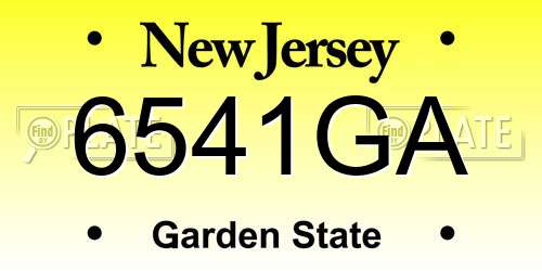 6541GA New Jersey License Plate