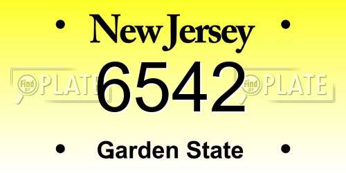 6542 New Jersey License Plate