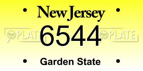 6544 New Jersey License Plate