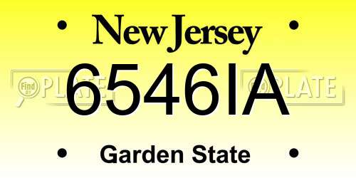 6546IA New Jersey License Plate
