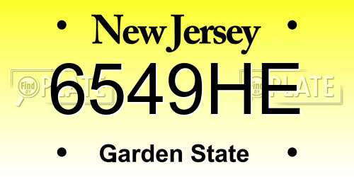6549HE New Jersey License Plate