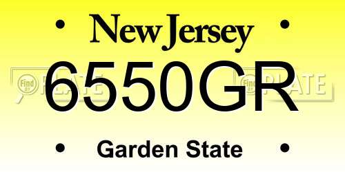 6550GR New Jersey License Plate