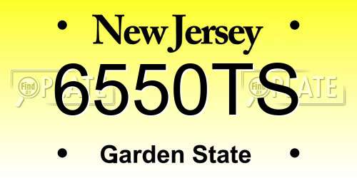 6550TS New Jersey License Plate