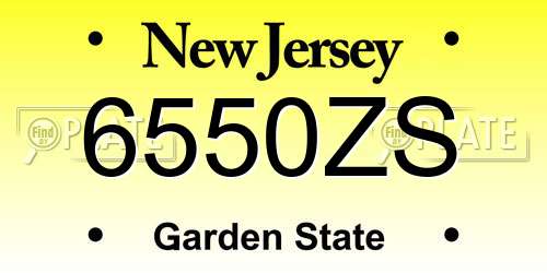 6550ZS New Jersey License Plate