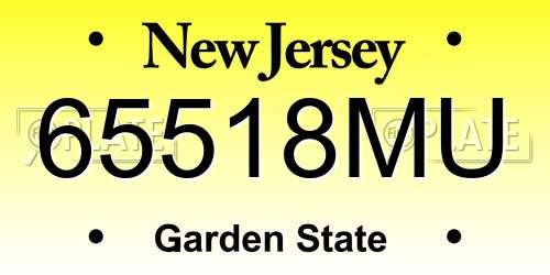 65518MU New Jersey License Plate
