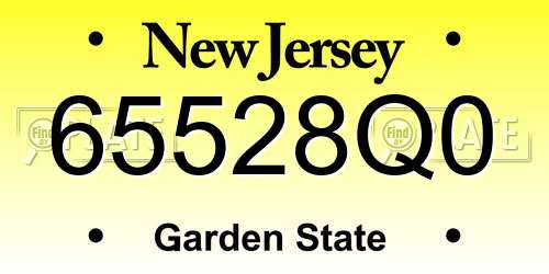 65528Q0 New Jersey License Plate