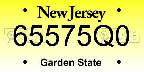 65575Q0 New Jersey License Plate