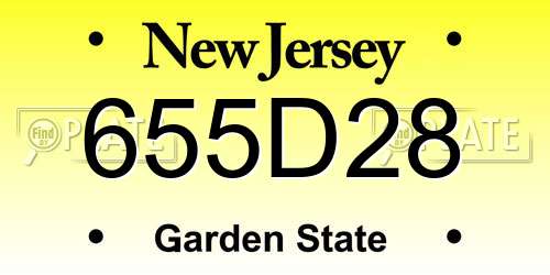 655D28 New Jersey License Plate