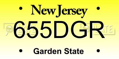 655DGR New Jersey License Plate
