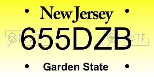 655DZB New Jersey License Plate