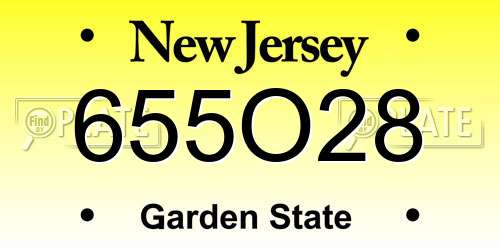 655O28 New Jersey License Plate