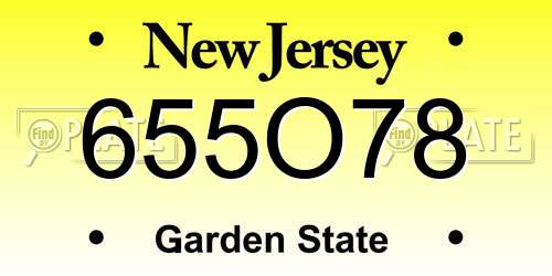 655O78 New Jersey License Plate