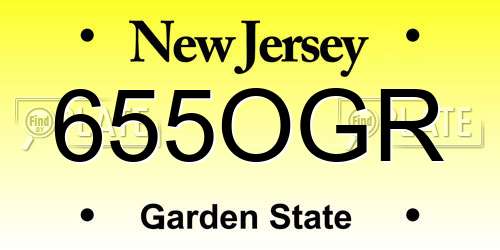 655OGR New Jersey License Plate