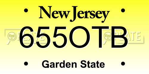 655OTB New Jersey License Plate