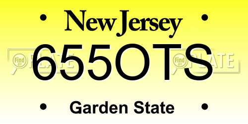 655OTS New Jersey License Plate