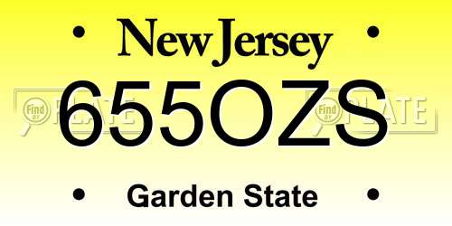 655OZS New Jersey License Plate
